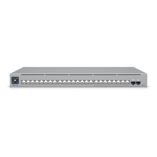 UniFi Switch Pro Max 24 – Switch Capa 3 con 24 Puertos (8 × 2.5 GbE y 16 × 1 GbE), 2 Puertos SFP+ 10G y Pantalla Informativa Integrada