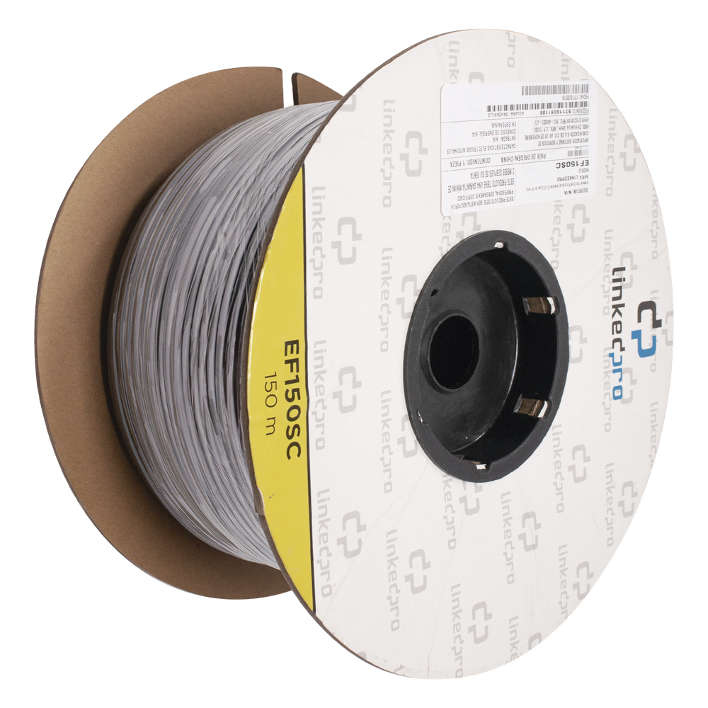 Carrete de Fibra Óptica Monomodo con Conectores SC-SC Duplex, Reforzada con Kevlar, de 150 Metros (492.13 Pies), Para Instalaciones Subterráneas por