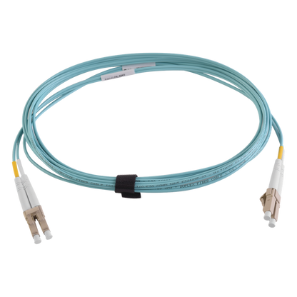 Jumper de Fibra Óptica Multimodo 50/125 XGLO OM4, LC-LC Duplex, OFNR, Color Aqua, 3 Metros (9.84 Pies)