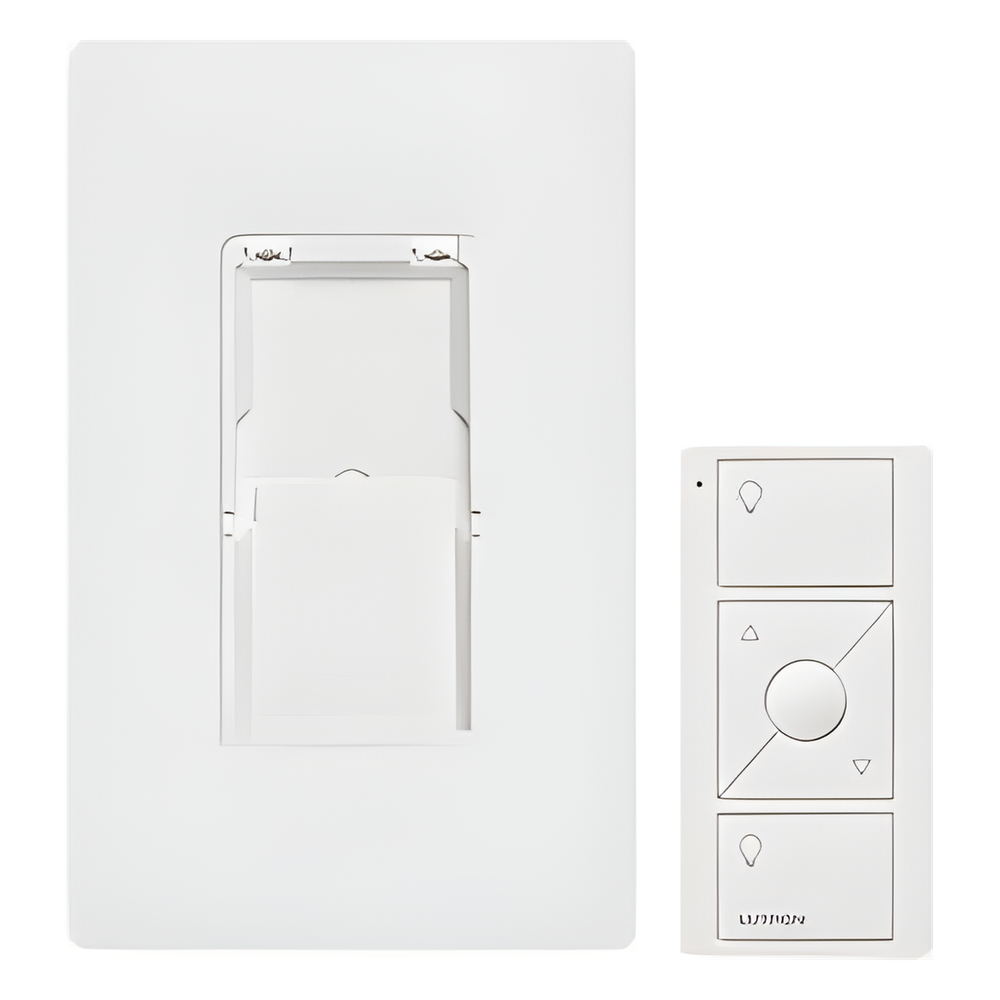 Kit de control Pico inalámbrico de 3 botones con subir/bajar para montaje en pared, incluye adaptador y placa Claro, para Caseta Wireless, RadioRA 2