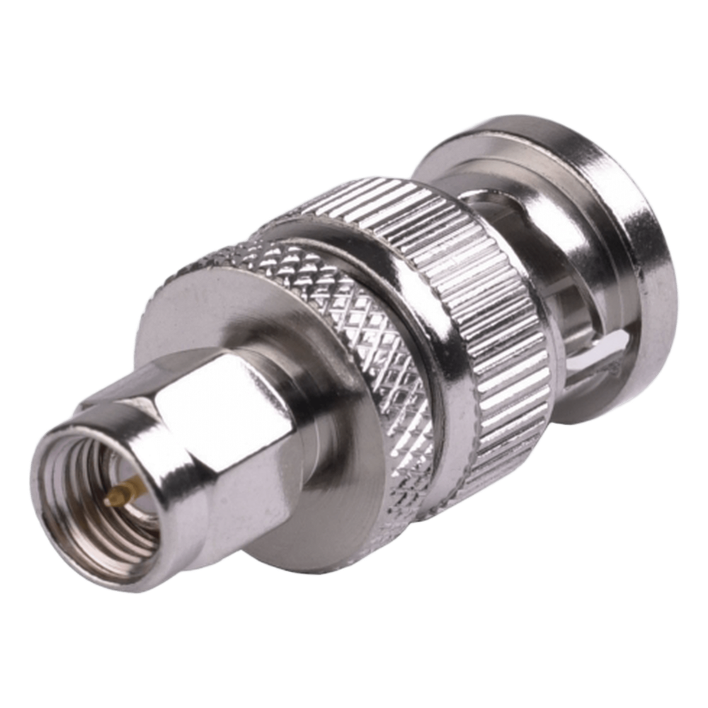 Adaptador en Línea de Conector SMA Macho a BNC Macho, Níquel/ Oro/ Teflón