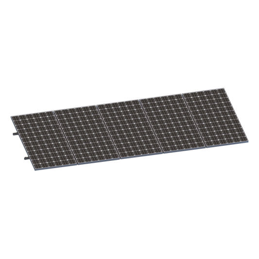 Kit De Minirieles Para Panel Solar Arreglo 1X5 Para Instalación Plano En Lámina