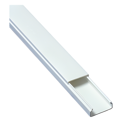 Canaleta blanca de PVC auto extinguible, sin división, 20 x 10 mm, tramo de 2.5 m (5101-01260)