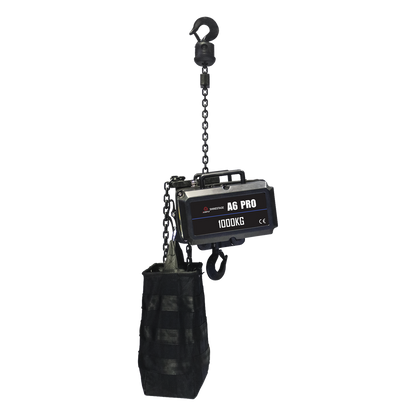 Polipasto Eléctrico / Motor de Elevación 220V | 1 Tonelada | 25m Cadena | IP66 Exterior | Case de Vuelo Incluido