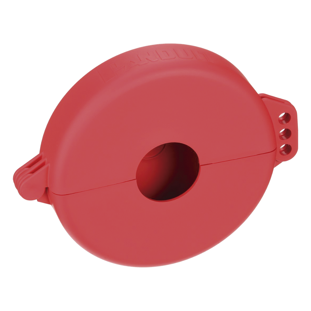 Dispositivo de Bloqueo LOTO para Válvulas de Compuerta, Para Diámetros de 3 a 6.5", Color Rojo