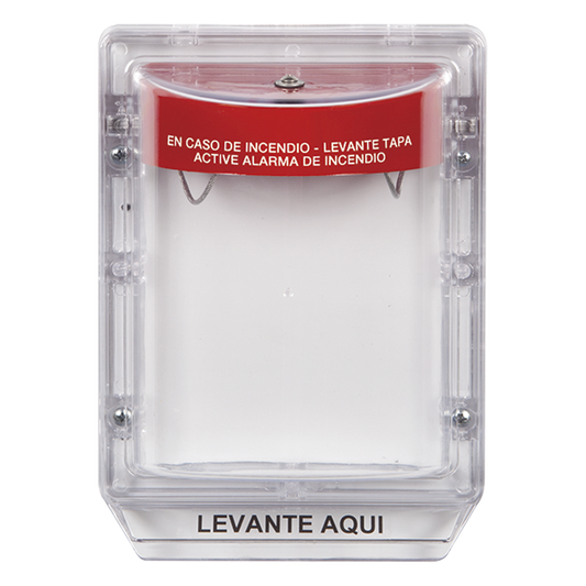 Cubierta Protectora de Policarbonato Serie Stopper IIÆ, Con Bocina, Sin Espaciador, Montaje Empotrado, Etiqueta en Español