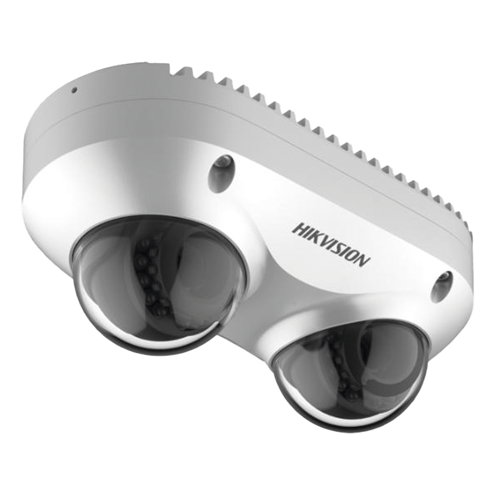 PanoVu Series / Lente Dual de 4 Megapixel / 2 Lentes Fijos de 2.8 mm / Recomendado para Pasillos o Esquinas / IP67 / IK10 / PoE / WDR 120 dB / 10 mts