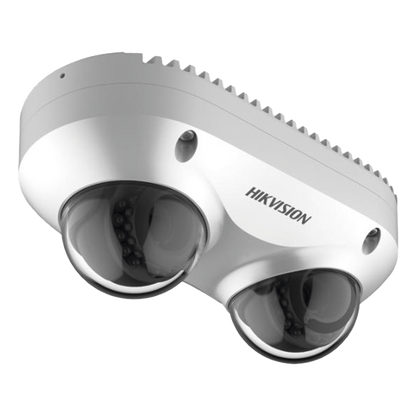 PanoVu Series / Lente Dual de 4 Megapixel / 2 Lentes Fijos de 2.8 mm / Recomendado para Pasillos o Esquinas / IP67 / IK10 / PoE / WDR 120 dB / 10 mts