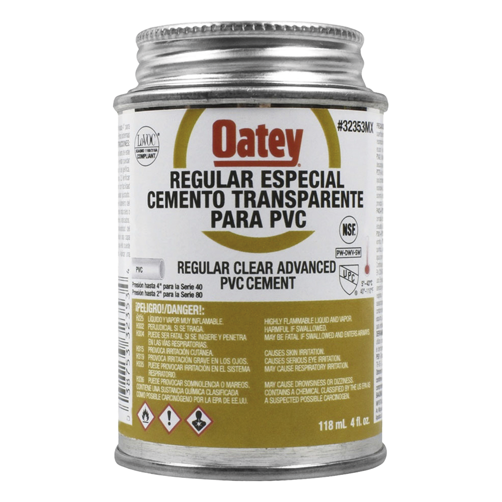 Cemento Claro de 118 ml para Tubo Conduit PVC Pesado.