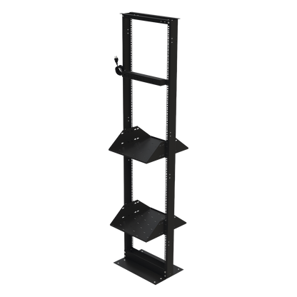 Kit de Rack Estándar 19", 45 UR con 2 Charolas y PDU (8 tomas). Ideal para UPS y Servidores tipo Torre