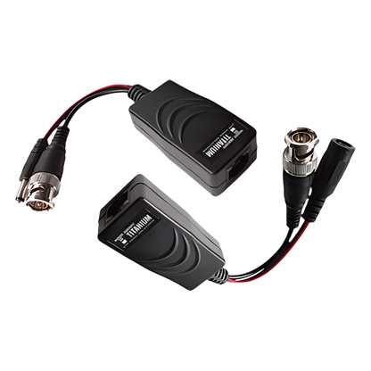 Kit de transceptores activos TURBO HD. Convierte 36/24 Vcc a 12 Vcc regulados, a través de cable UTP Cat5e / 6. Transmision de 200 m (Revisar tabla