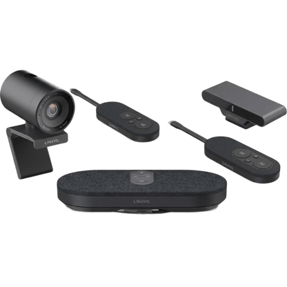 Kit Videoconferencia 4K Todo en Uno / Cámara 8MP + Altavoz 3W / Micrófono 8 Filas / USB Type-C BYOD / Transmisión Inalámbrica 4K / Incluye 2 Pods de