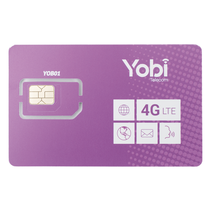 SIM Yobi para dispositivos móviles 3G/4G con recarga de 1GB cada mes durante 1 año de servicio (solo datos)