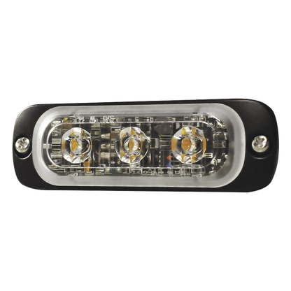 Luz Auxiliar de 3 LED, Ambar, Lente Transparente, SAE