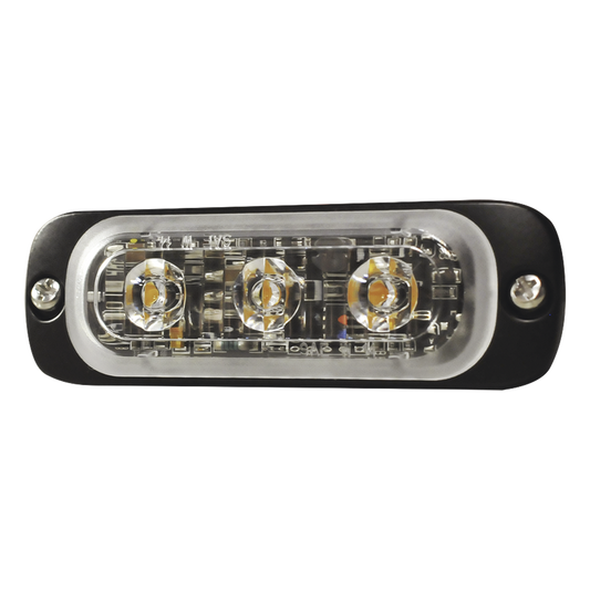 Luz Auxiliar de 3 LED, Ambar, Lente Transparente, SAE