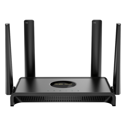 Router 4G LTE CAT.4 / Wi-Fi 4 N300 300 Mbps / Slot Micro SIM Plug & Play / 4 Puertos 10/100 / 4 Antenas Externas / Administración Cloud Ruijie Reyee
