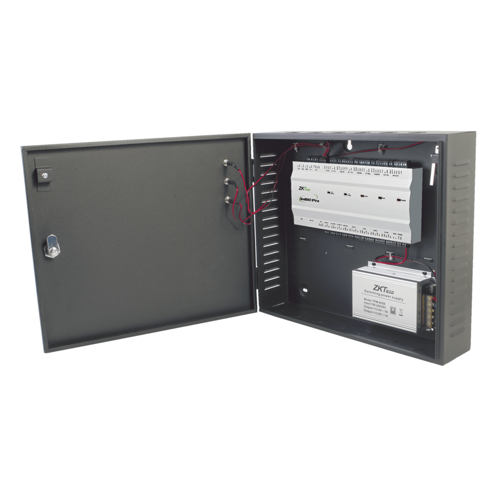 Controlador de Acceso 4 Puertas / 20,000 Huellas 30,000 Tarjetas / ADMS PUSH / TCP/IP / Gabinete y Fuente 12V 5A