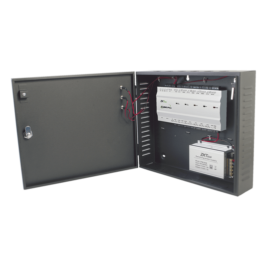 Controlador de Acceso 4 Puertas / 20,000 Huellas 30,000 Tarjetas / ADMS PUSH / TCP/IP / Gabinete y Fuente 12V 5A