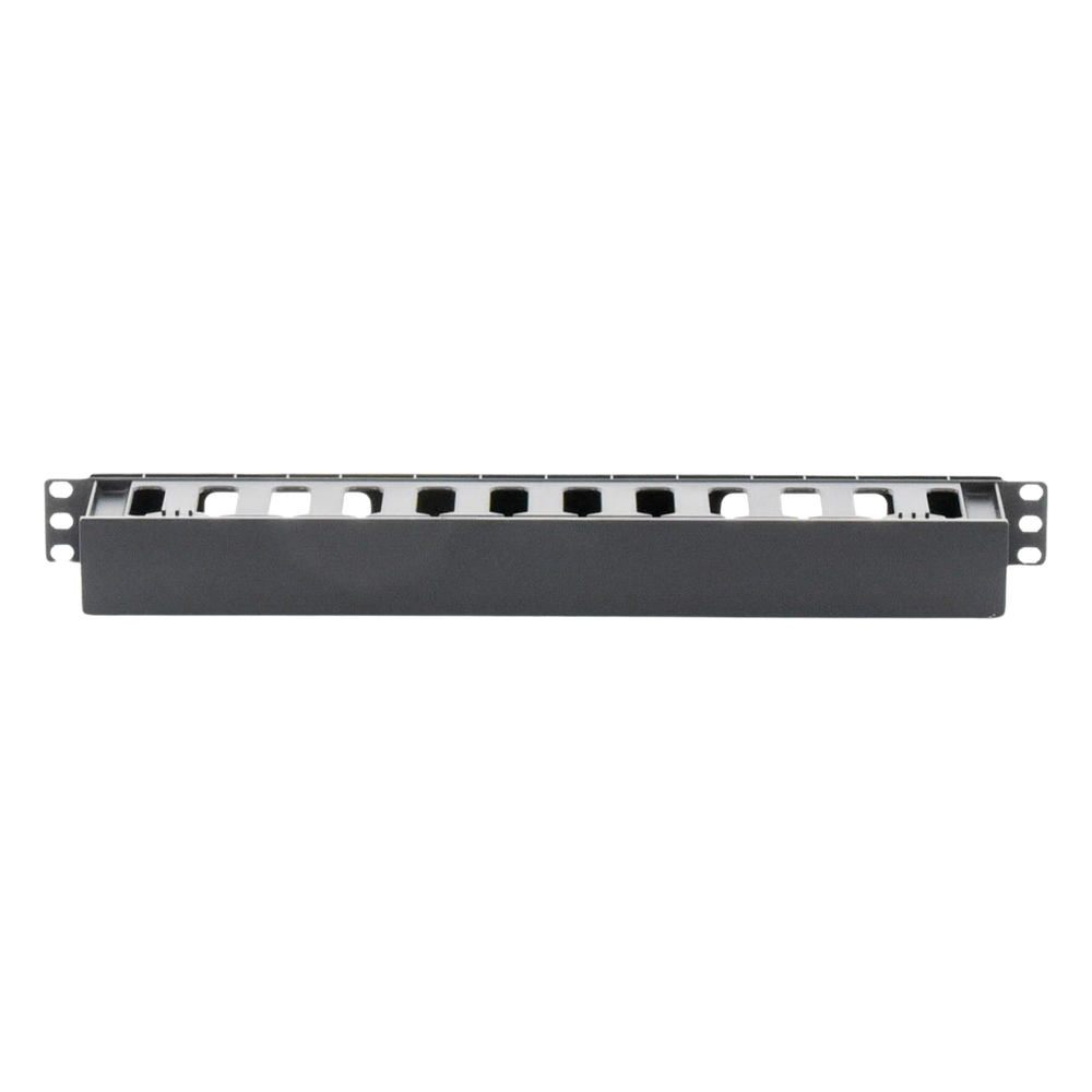 Organizador de Cables Horizontal de 1U para Rack de 19", Fabricado en Polímero Resistente a Deformaciones y Rayones