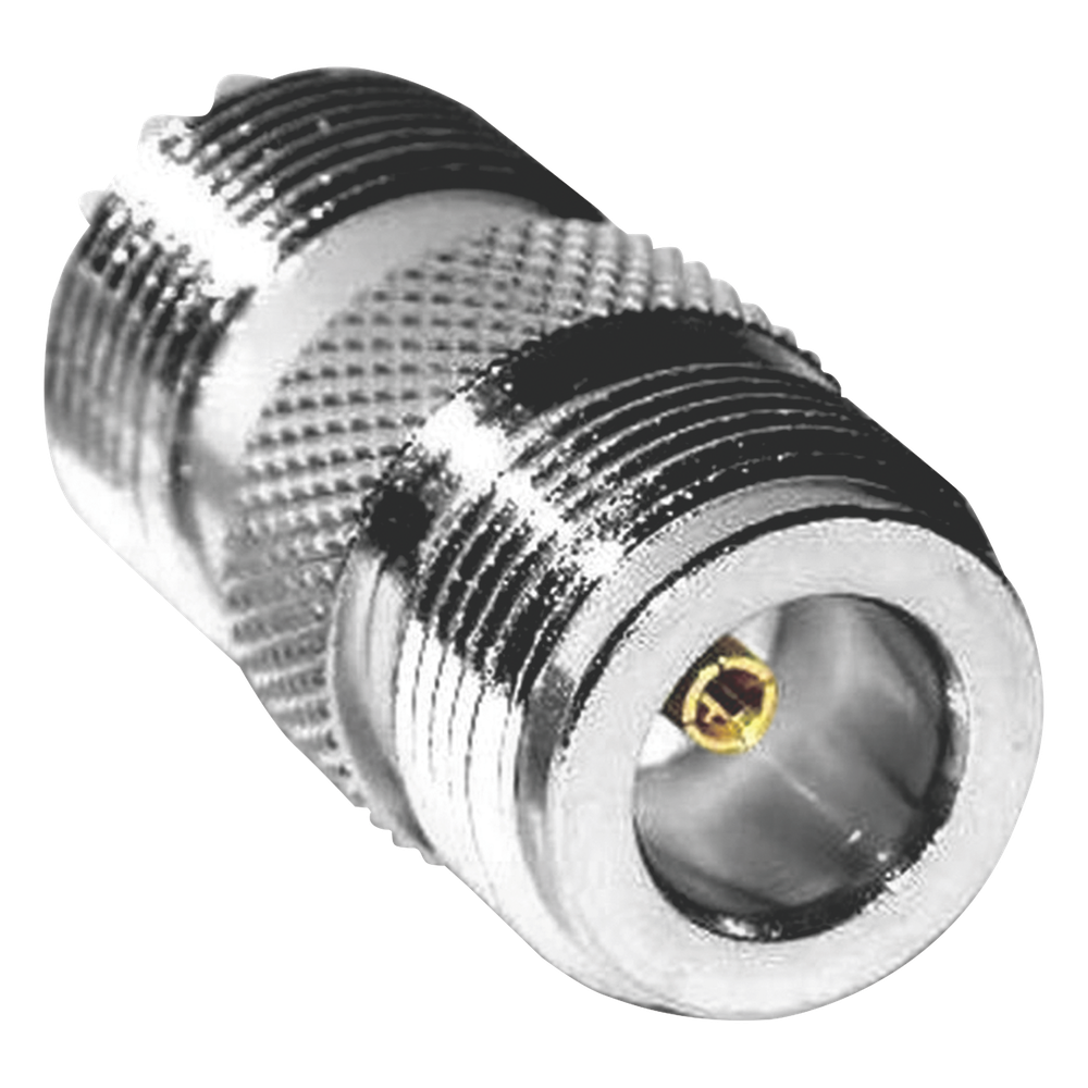 Adaptador en Línea de Conector N Hembra a UHF Hembra (SO-239), Plata/ Oro/ Teflón