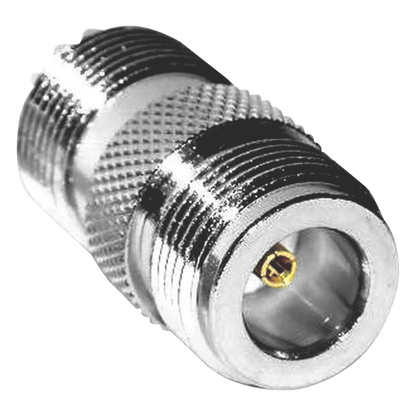 Adaptador en Línea de Conector N Hembra a UHF Hembra (SO-239), Plata/ Oro/ Teflón