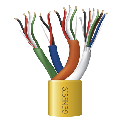 Carrete de Cable de 305 Metros (1000 Pies) / Color Amarillo / Compuesto por 6x22 AWG blindado, 4x18 AWG, 4x22 AWG, y 2x22 AWG / Para Aplicaciones en