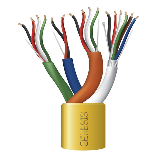 Carrete de Cable de 305 Metros (1000 Pies) / Color Amarillo / Compuesto por 6x22 AWG blindado, 4x18 AWG, 4x22 AWG, y 2x22 AWG / Para Aplicaciones en