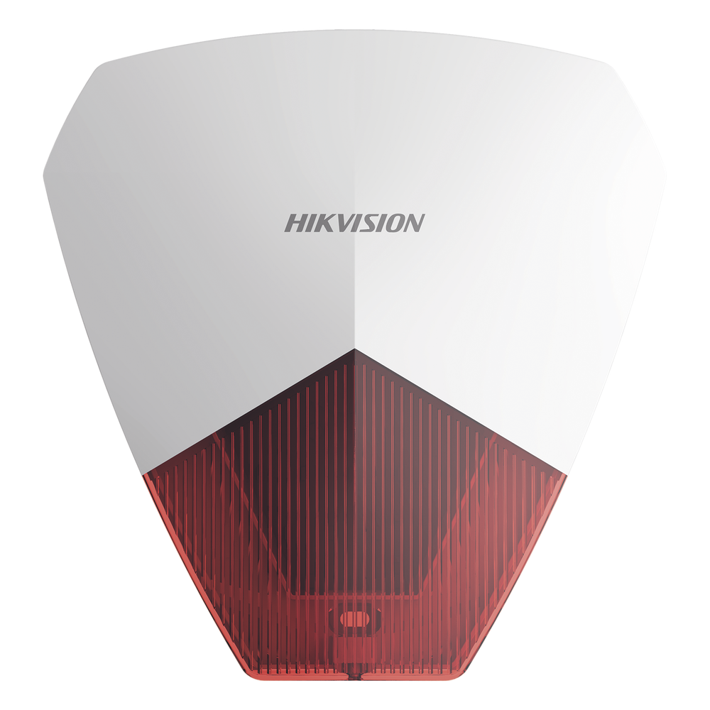 Sirena Estrobo Cableada Hikvision DS-PS1-R / 105 dB / LED Rojo / IP54 / 12V CC / Compatible con Paneles de Alarma