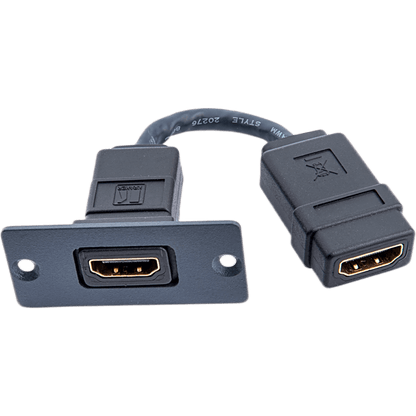 Kit Wall Plate HDMI | Frame 1 Gang METAL Versión USA | Inserción HDMI Espacio Simple | Incluye Inserciones en y Tornillos | Negro