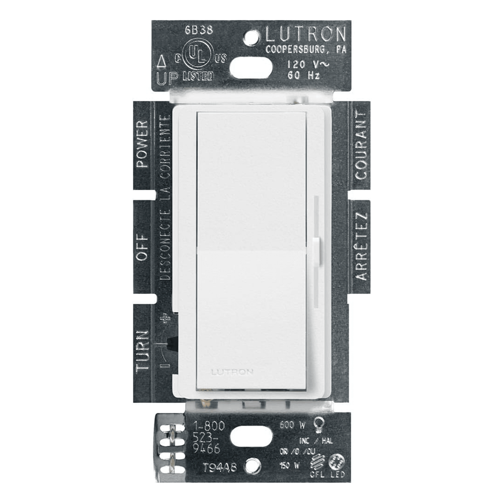 Atenuador de pared Diva C·L, un polo o 3 vías, para LED/CFL (150 W) o incandescente/halógena (600 W), color blanco nieve