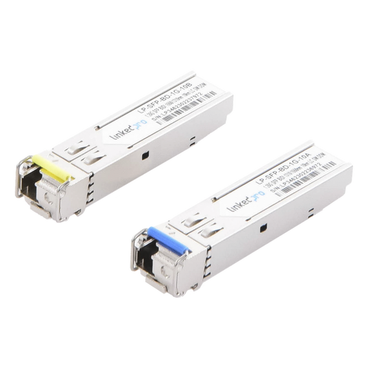 Transceptores Ópticos Bidireccionales SFP (Mini-Gbic) / Monomodo 1310 & 1550 nm / 1.25 Gbps / 1000BASE-BX / Conector LC/UPC Simplex / DDM / Hasta 10
