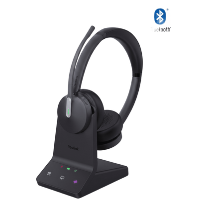 Auriculares estéreo Yealink WH64 edición UC/ Base DECT y auriculares con Bluetooth integrado/ Triple conexión/ Cancelación de ruido con 3 micrófonos