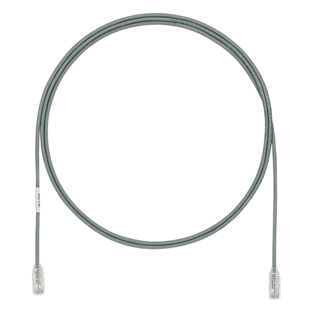 Cable de Parcheo UTP Cat6A, CM/LSZH, Diámetro Reducido (28AWG), Color Gris, 0.91 Metros (3 Pies)