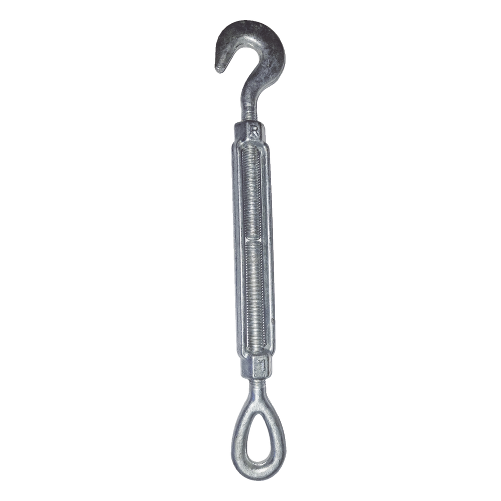 Tensor de 5/8" x 9" Acero Forjado OJO-GANCHO Galv. Inmersión en Caliente (Carga Max. 2250 lbs).