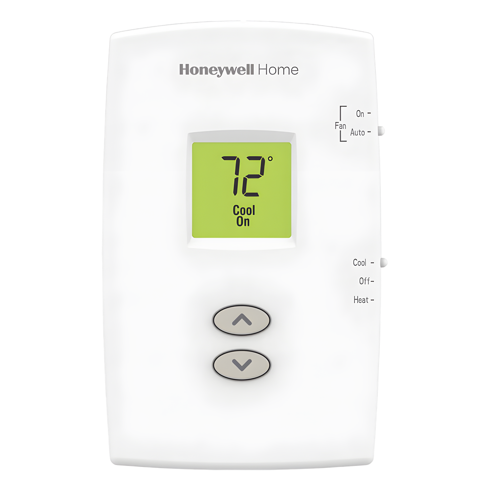 Termostato no programable vertical de 1 etapa calor/frío para sistemas convencionales (gas, aceite, eléctrico) y calefacción por agua caliente, vapor