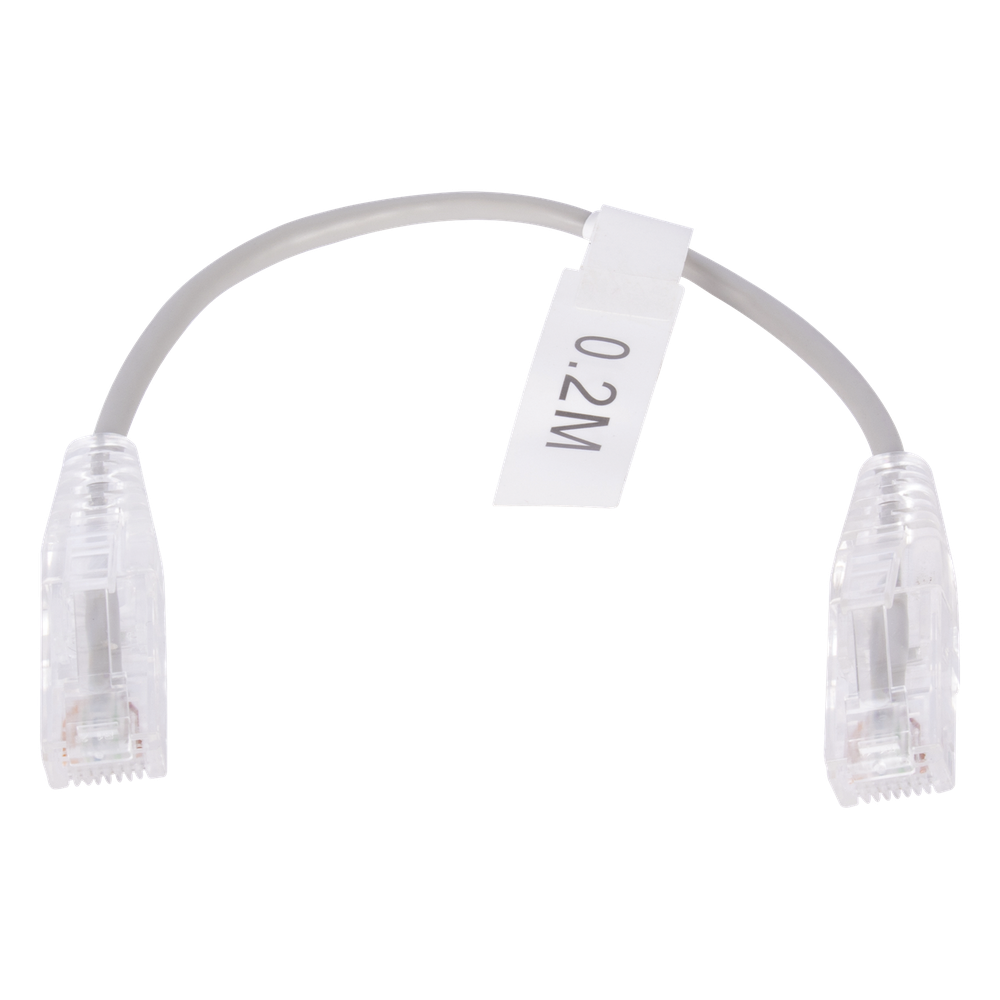 Cable de Parcheo Slim UTP Cat6 - 20 cm (7.87 Pulgadas) Gris Diámetro Reducido (28 AWG)