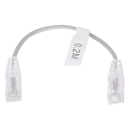 Cable de Parcheo Slim UTP Cat6 - 20 cm (7.87 Pulgadas) Gris Diámetro Reducido (28 AWG)