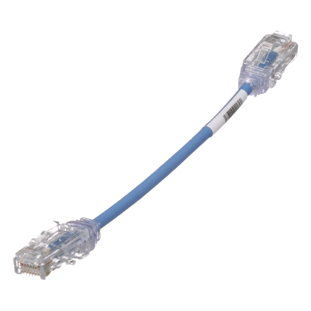 Cable de Parcheo TX6, UTP Cat6, Diámetro Reducido (28AWG), Color Azul, 15.2 cm (6 pulgadas)
