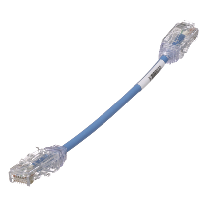 Cable de Parcheo TX6, UTP Cat6, Diámetro Reducido (28AWG), Color Azul, 15.2 cm (6 pulgadas)