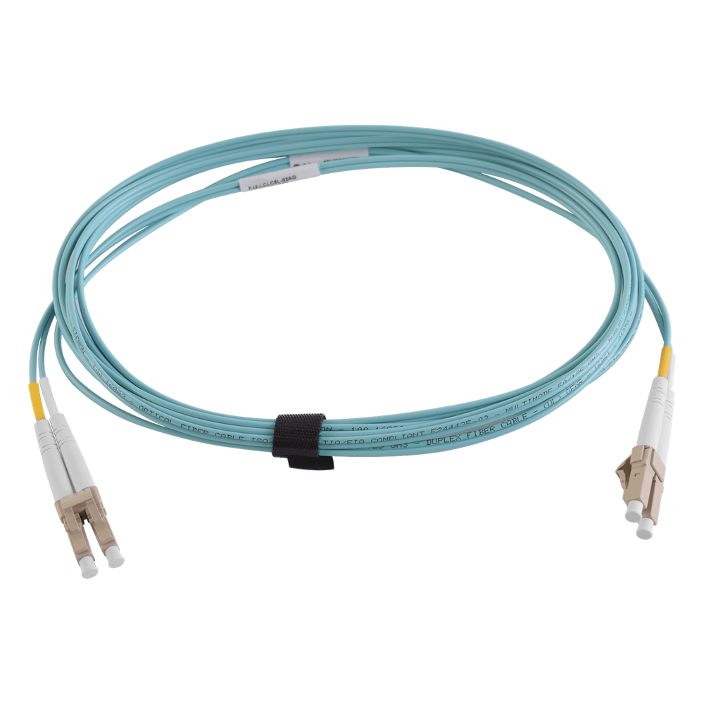 Jumper de Fibra Óptica Multimodo 50/125 XGLO OM3, LC-LC Duplex, OFNR, Color Aqua, 3 Metros (9.84 Pies)