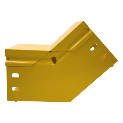 CHFIBER Curva Vertical Interior de 45° de Aluminio para Fibra Óptica, 4" de Peralte, 4" de Ancho y Radio de 8", con Pintura Epóxica Amarilla, Incluye