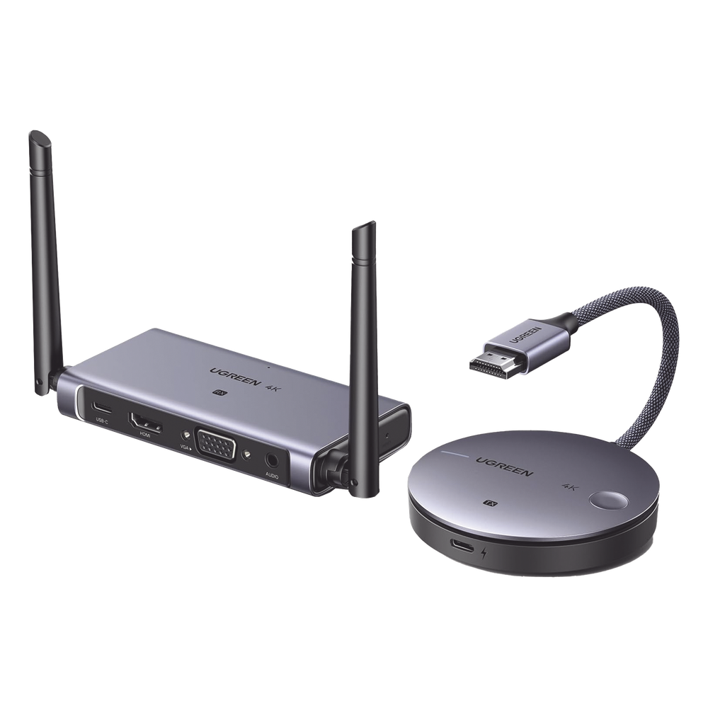Transmisor y Receptor Inalámbrico HDMI / 4K@30Hz / 50m (164 ft) Alcance / Salida HDMI y VGA Simultánea / Audio 3.5mm / Plug & Play / USB-C / Banda 5