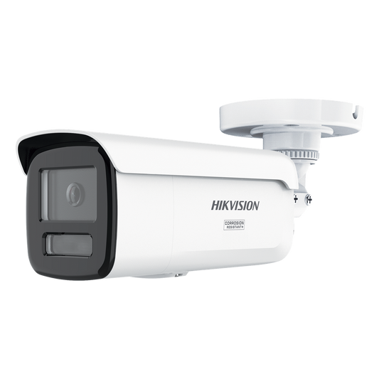 [Dual Light + ColorVu 3.0 + HikAI] Bala IP 6 Megapixel / Lente 4 mm / 60 mts IR + Luz Blanca / Exterior IP67 / Estrobo Azul y Rojo / WDR 130 dB