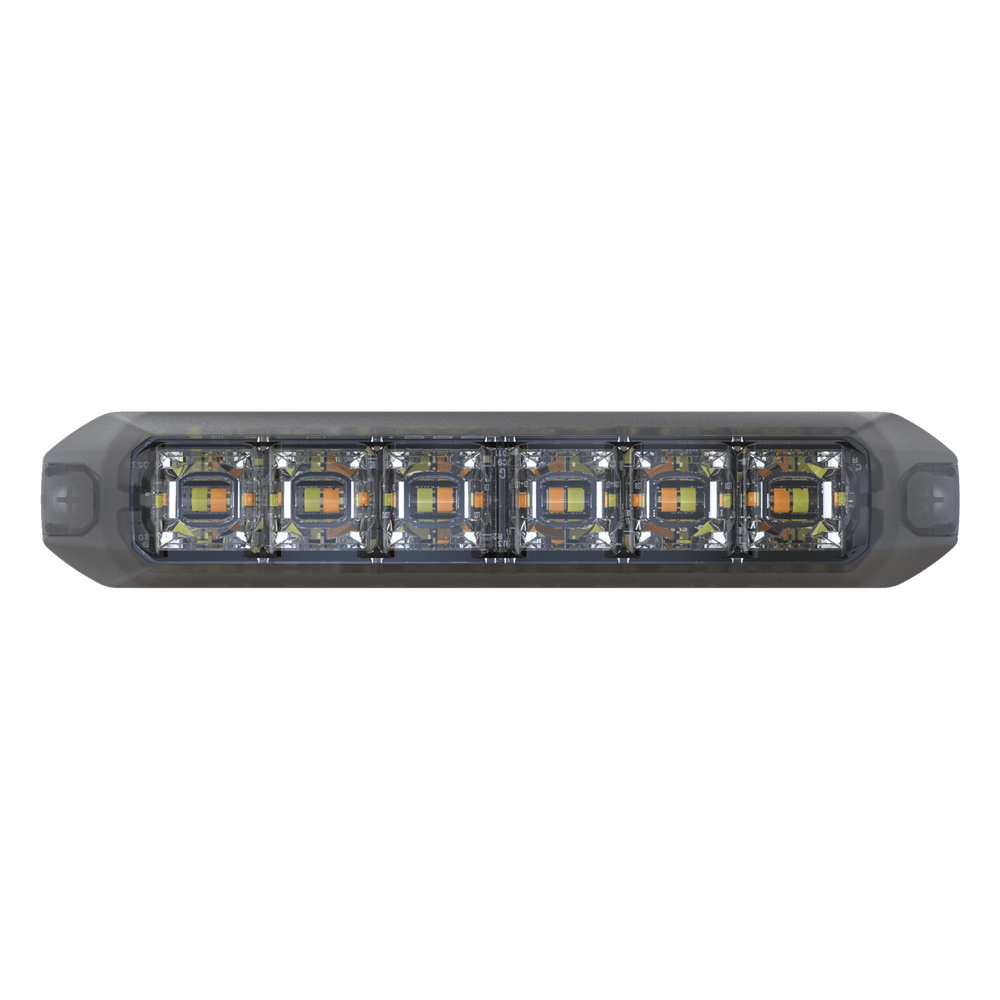 Luz Auxiliar Moldeable de 12 LED, Rojo / Azul, Lente Transparente, SAE