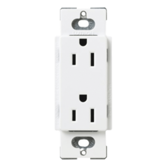 Tomacorriente dúplex 15 A 125 V de la línea Claro y Satin Colors en color Snow, para caja de pared estándar, placa se vende por separado