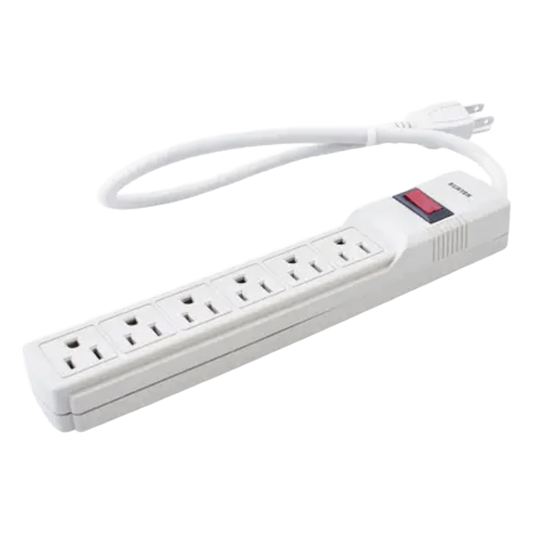 Multicontacto con Supresor de Picos 270 Joules, Voltaje de Entrada: 127 Vca NEMA 5-15P, Con 6 Salidas NEMA 5-15R.