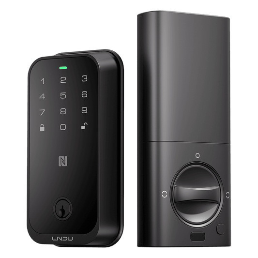 Cerradura Inteligente con Huella Digital LNDU HK01W / WiFi Integrado / Compatible Apple HomeKit / Teclado Táctil / 8 Baterías AA / Escaneo