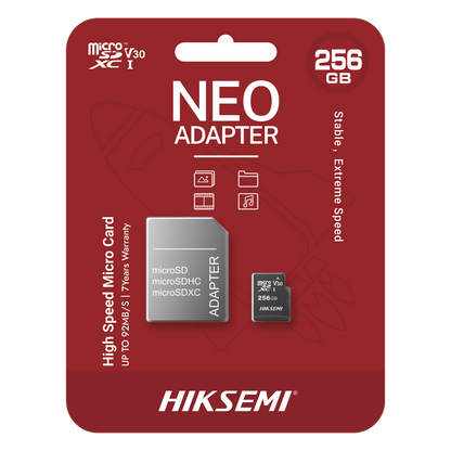 Memoria microSD con Adaptador / 256 GB / Clase 10 / NAND TLC / 92 MB/s Lectura / Multipropósito