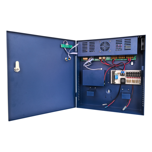 Fuente de poder profesional PoE (Power over Ethernet) de 8 puertos con capacidad total de 360W, diseñada específicamente para sistemas de