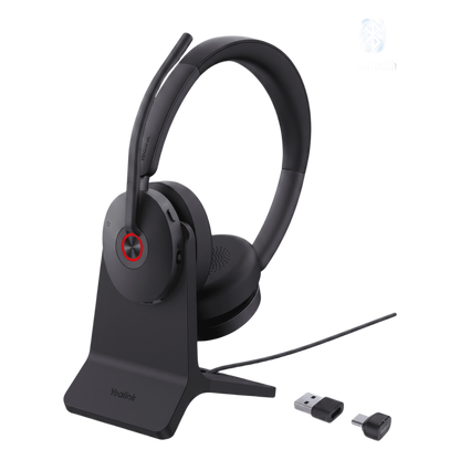 Auriculares estéreo Yealink BH74 con base de carga / Bluetooth 5.3 con adaptador USB C&A / Cancelación activa de ruido / Indicadores de actividad